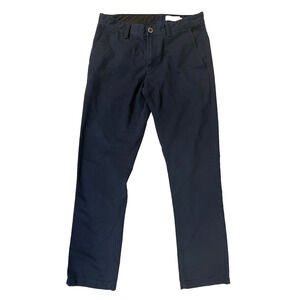 Volcom Pants Mens 31 Navy Blue Chino Casual Straight Leg Stone Logo Pockets